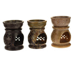 Oil Diffuser - Natural Soapstone Oil Burner Jali 3.25" - Wholesale and Retail Prabhuji's Gifts 
