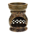 Oil Diffuser - Natural Soapstone Oil Burner Jali 3.25" - Wholesale and Retail Prabhuji's Gifts 