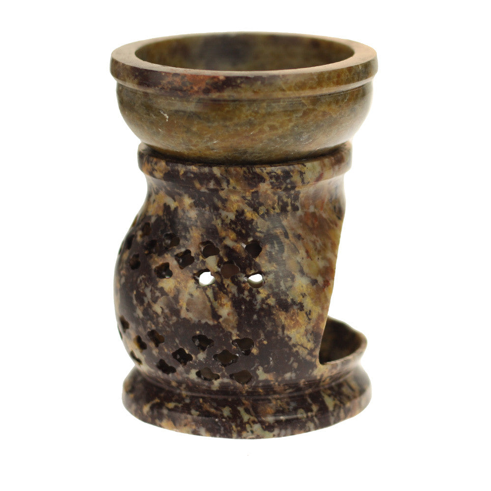 Oil Diffuser - Natural Soapstone Oil Burner Jali 3.25" - Wholesale and Retail Prabhuji's Gifts 