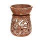 Oil Diffuser - Natural Soapstone Oil Burner Round Leaves 3.25" - Wholesale and Retail Prabhuji's Gifts 