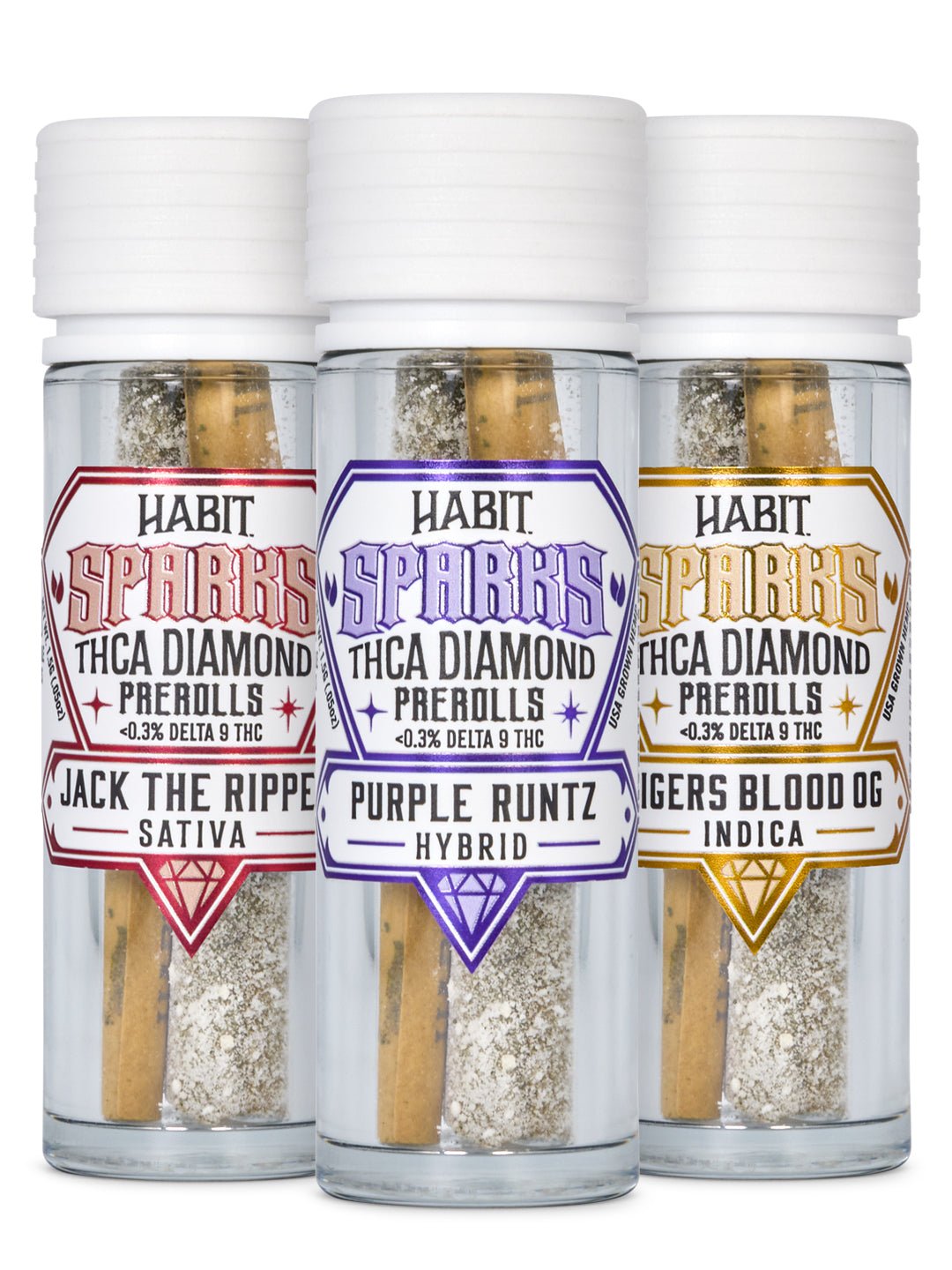 .75g THCA Sparks Diamond Coated Tiger Blood OG (INDICA) PRE - Rolls 2Pk - 5PKS - Tree Spirit Wellness