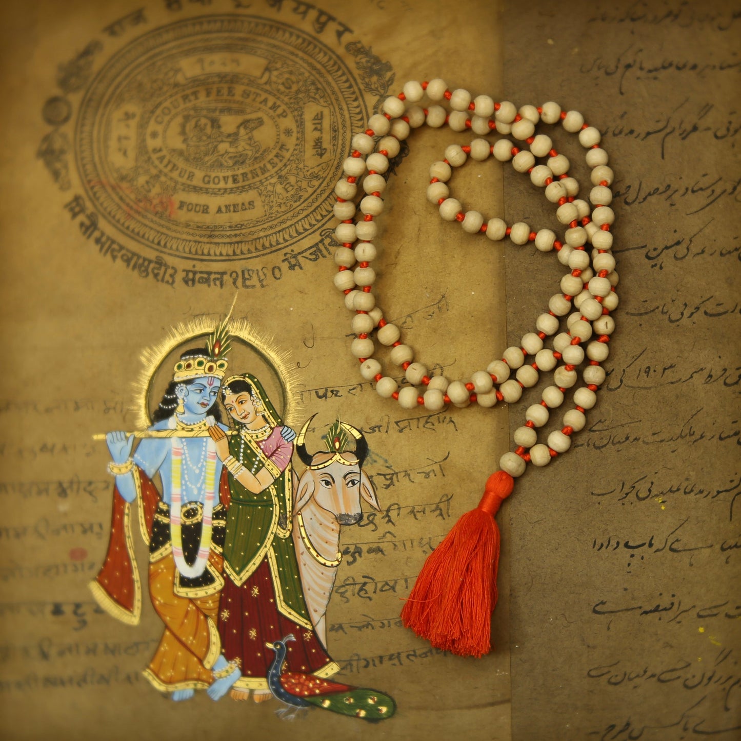 Prabhuji Prayer Mala Beads - Tulasi - 108 Prayer Beads