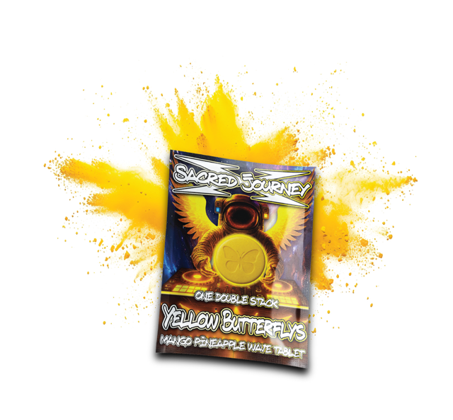 Flips Hippy Flips – Yellow Butterflys - Mango Pineapple Wave Tablet - Tree Spirit Wellness