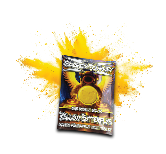 Flips Hippy Flips – Yellow Butterflys - Mango Pineapple Wave Tablet - Tree Spirit Wellness