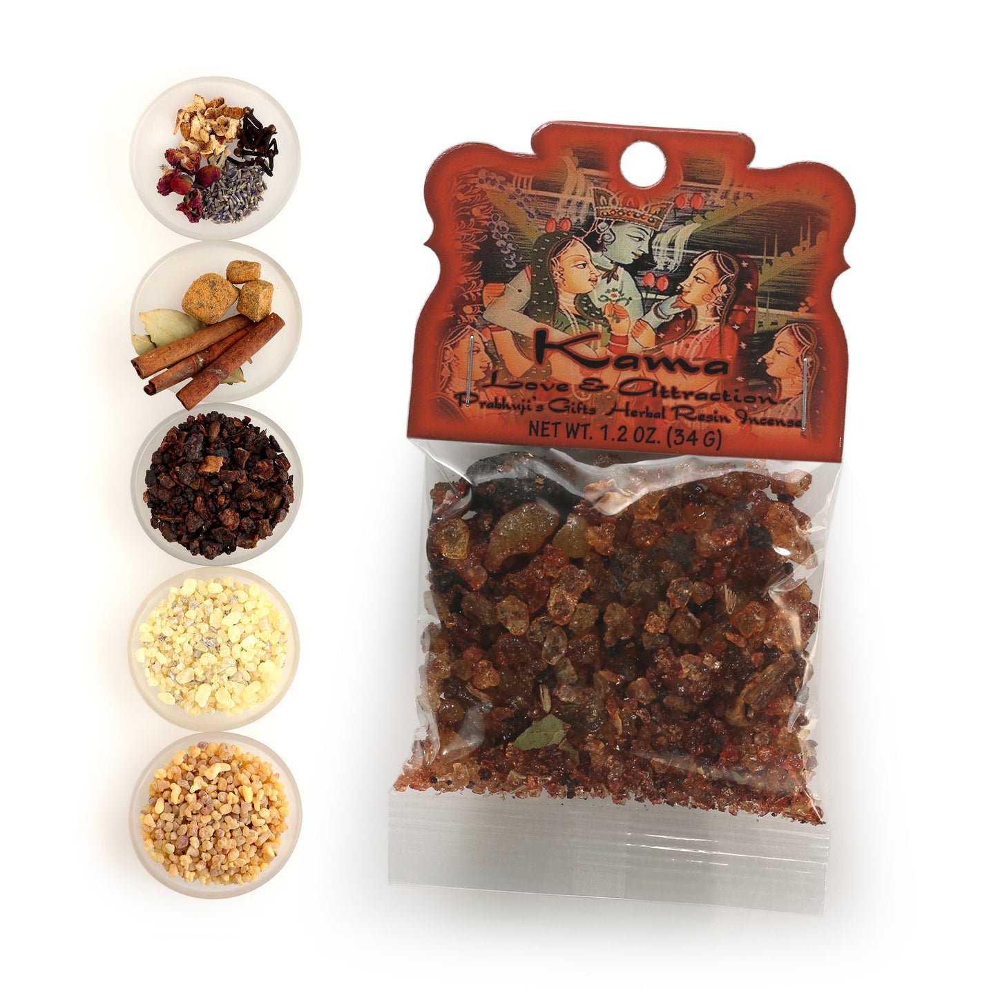Prabhuji Resin Incense Kama - Love and Attraction - 1.2oz bag