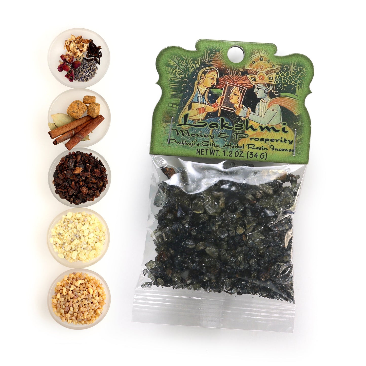 Prabhuji Resin Incense Lakshmi - Money and Prosperity 1.2oz Bag