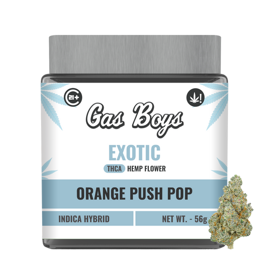 EXOTIC THCA FLOWER JAR - Orange Push Pop - Indica Hybrid - Tree Spirit Wellness