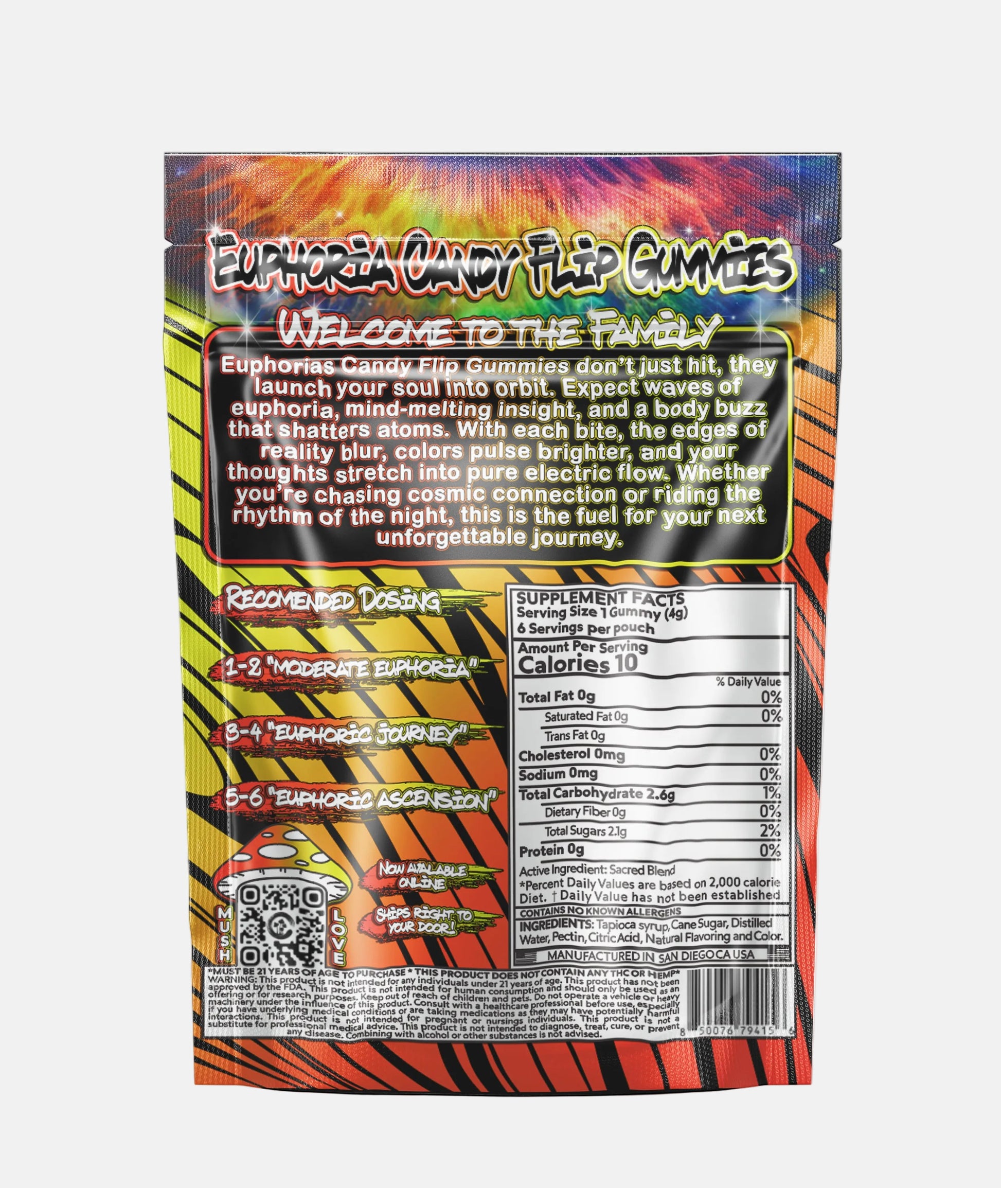 Euphoria Gummies – Pineapple Mango back - Tree Spirit Wellness