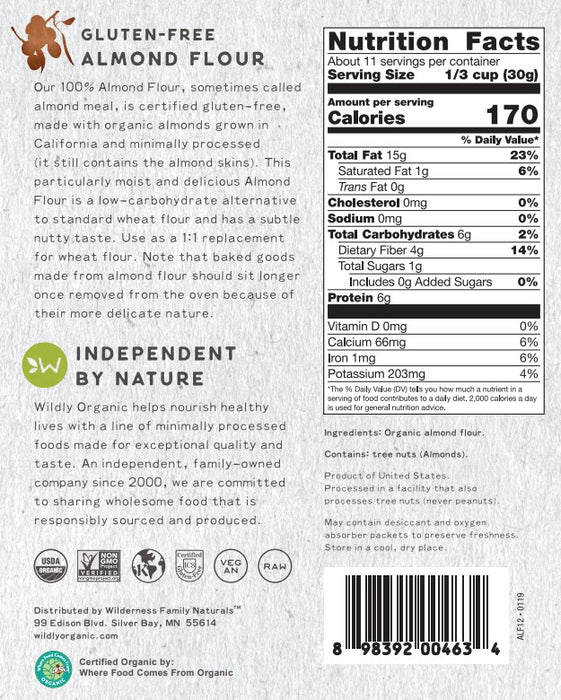 Almond Flour | Certified Organic |12 oz. (Case of 6) - Tree Spirit Wellness