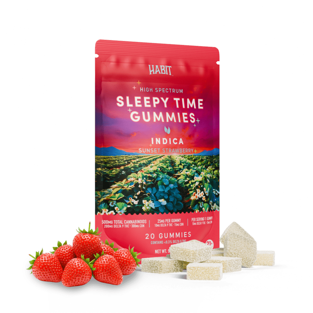 Award Winning sunset strawberry 10mg Delta 9 +15mg CBN Gummies - Tree Spirit Wellness