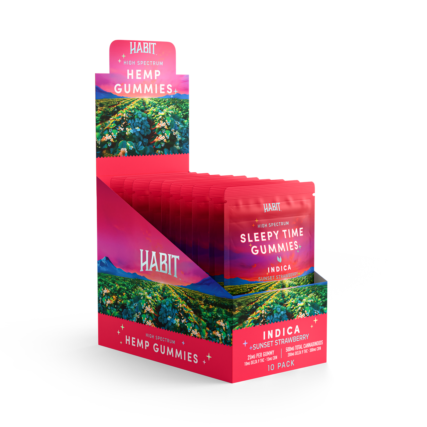 Award Winning sunset strawberry 10mg Delta 9 +15mg CBN Gummies Indica - Tree Spirit Wellness