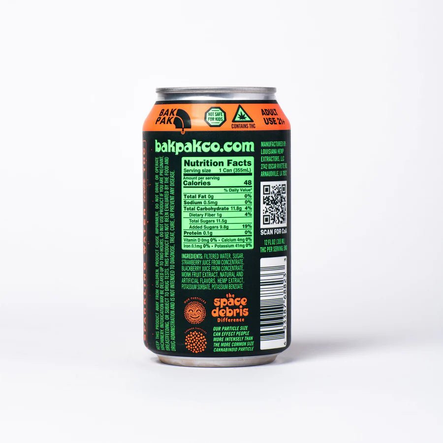 BakPak Space Debris 5mg THC Cannabis Infused Sparkling Water 4pk - Tree Spirit Wellness