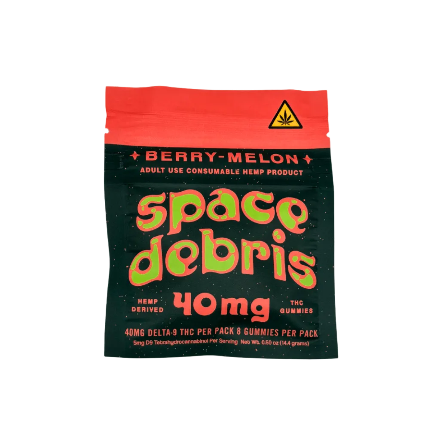 BakPak Space Debris Berry Melon 40mg D9 THC 8ct - Box of 10 - Tree Spirit Wellness