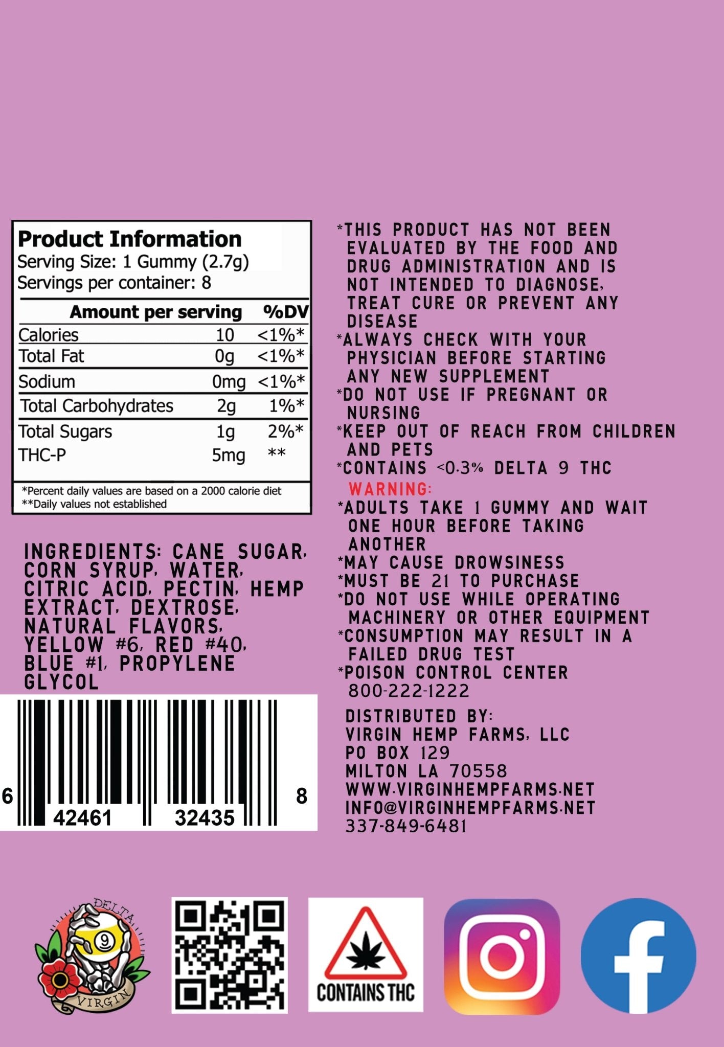 Blackberry 5mg THC - p 8 count gummy (Box of 10) - Tree Spirit Wellness