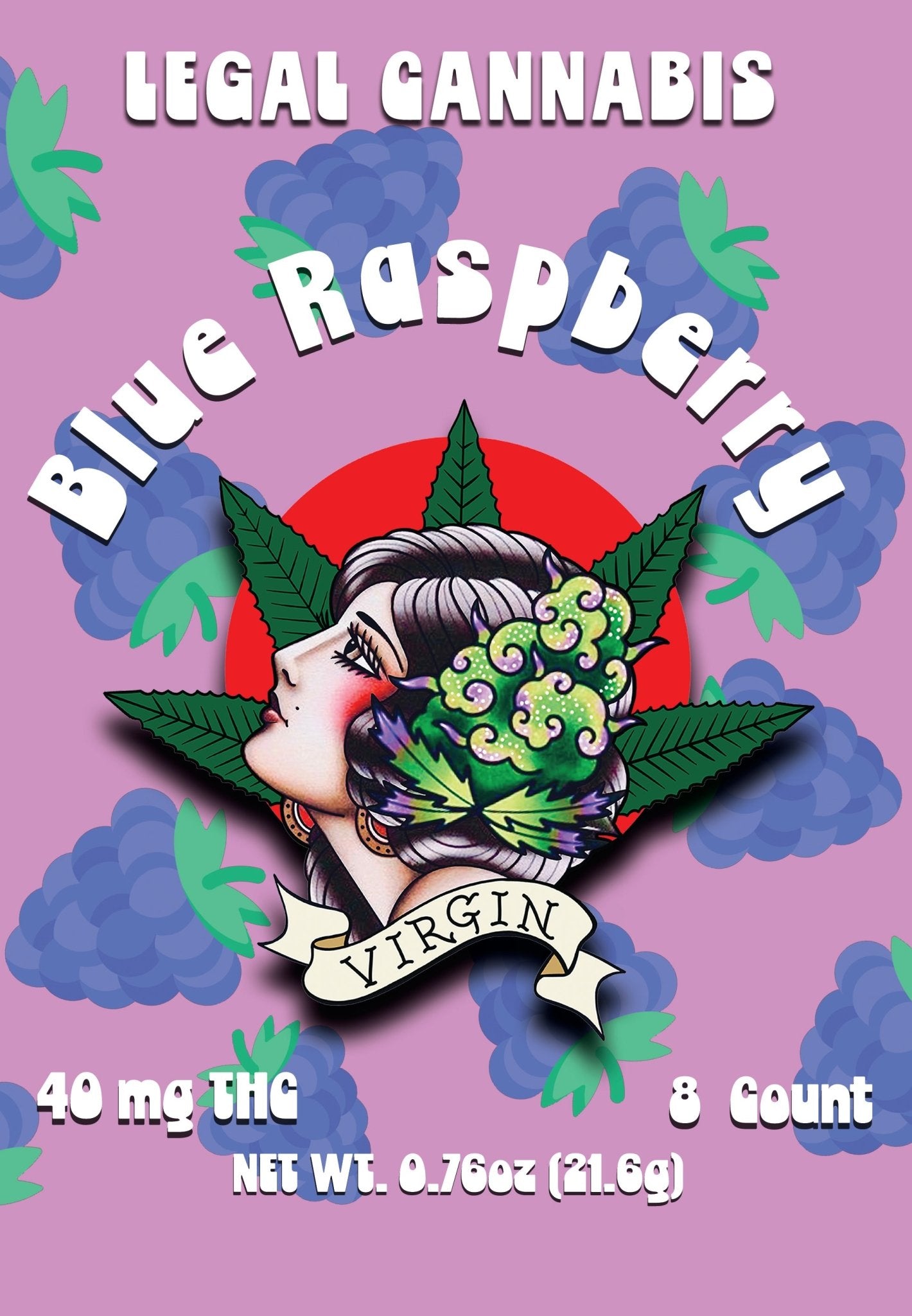 Blue Raspberry 5mg D9 8 count (Box of 10) - Tree Spirit Wellness