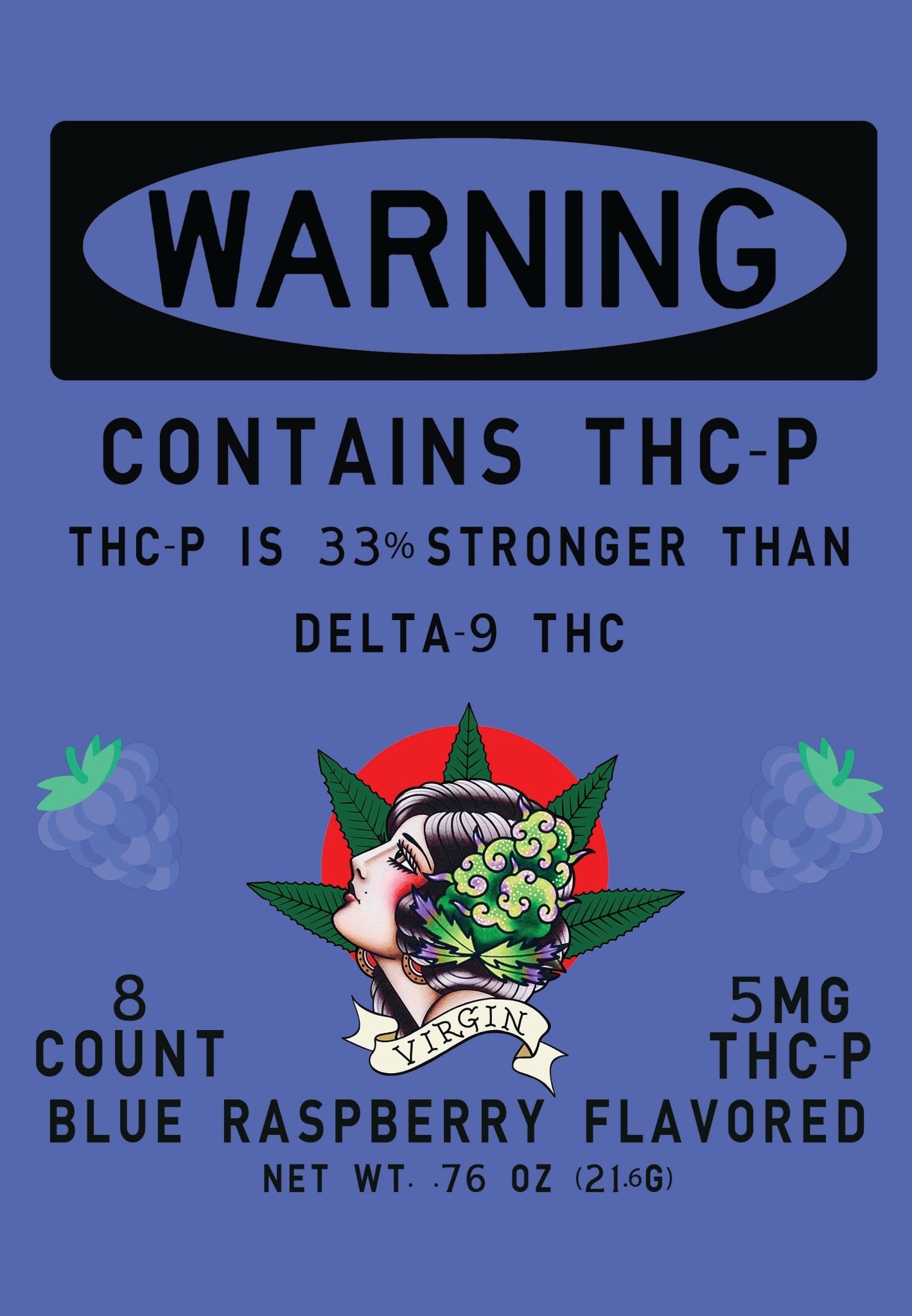 Blue Raspberry 5mg THC - p 8 count gummy (Box of 10) - Tree Spirit Wellness