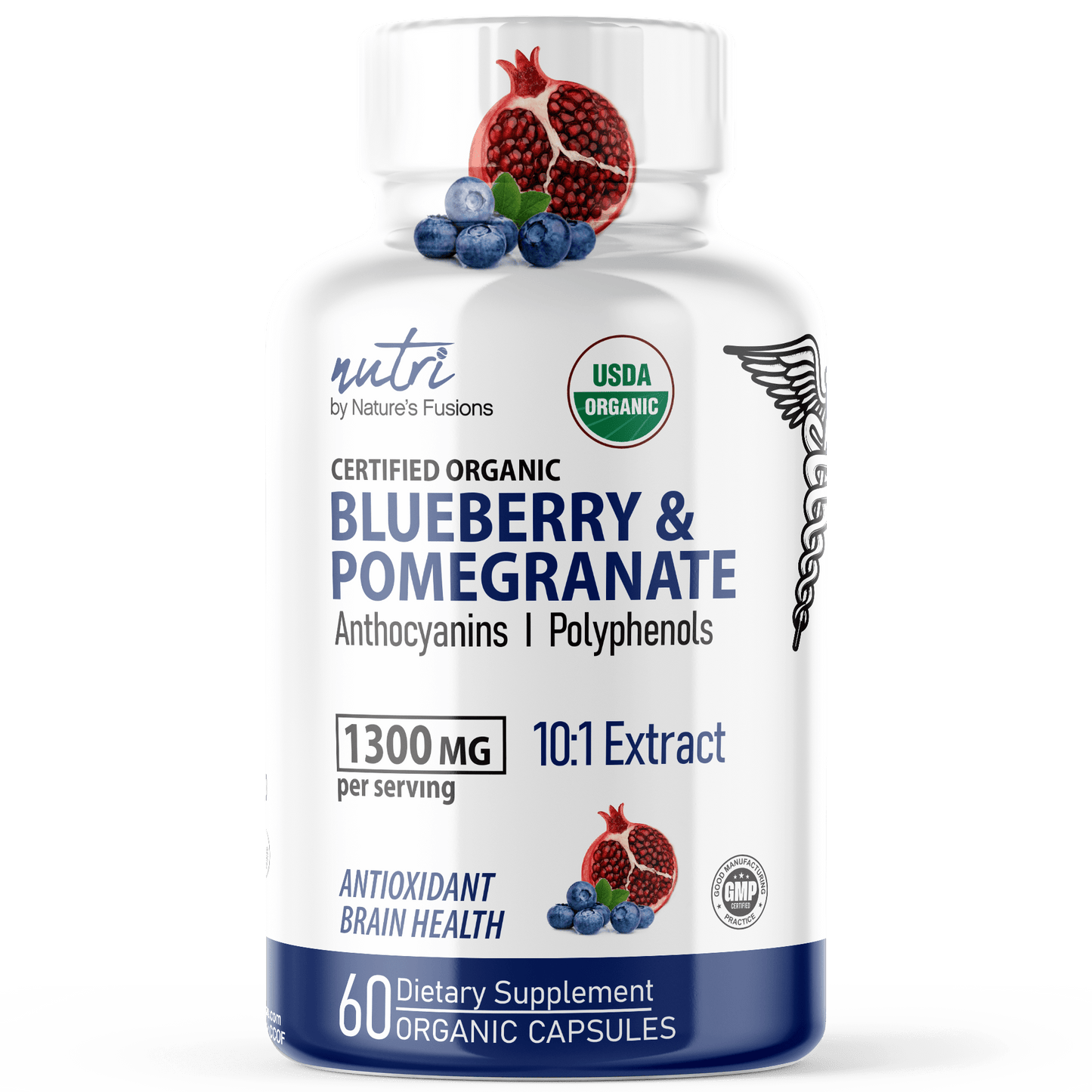 Blueberry & Pomegranate Extracts 1300mg - ORGANIC -  Tree Spirit Wellness