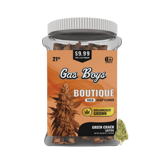 BOUTIQUE THCA FLOWER JUG 42g - Green Crack - Sativa (28CT) - Tree Spirit Wellness