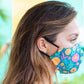Case of 8~100% GOTS Certified Organic Cotton Face Mask in Dark BloomPrint - Tree Spirit Wellness