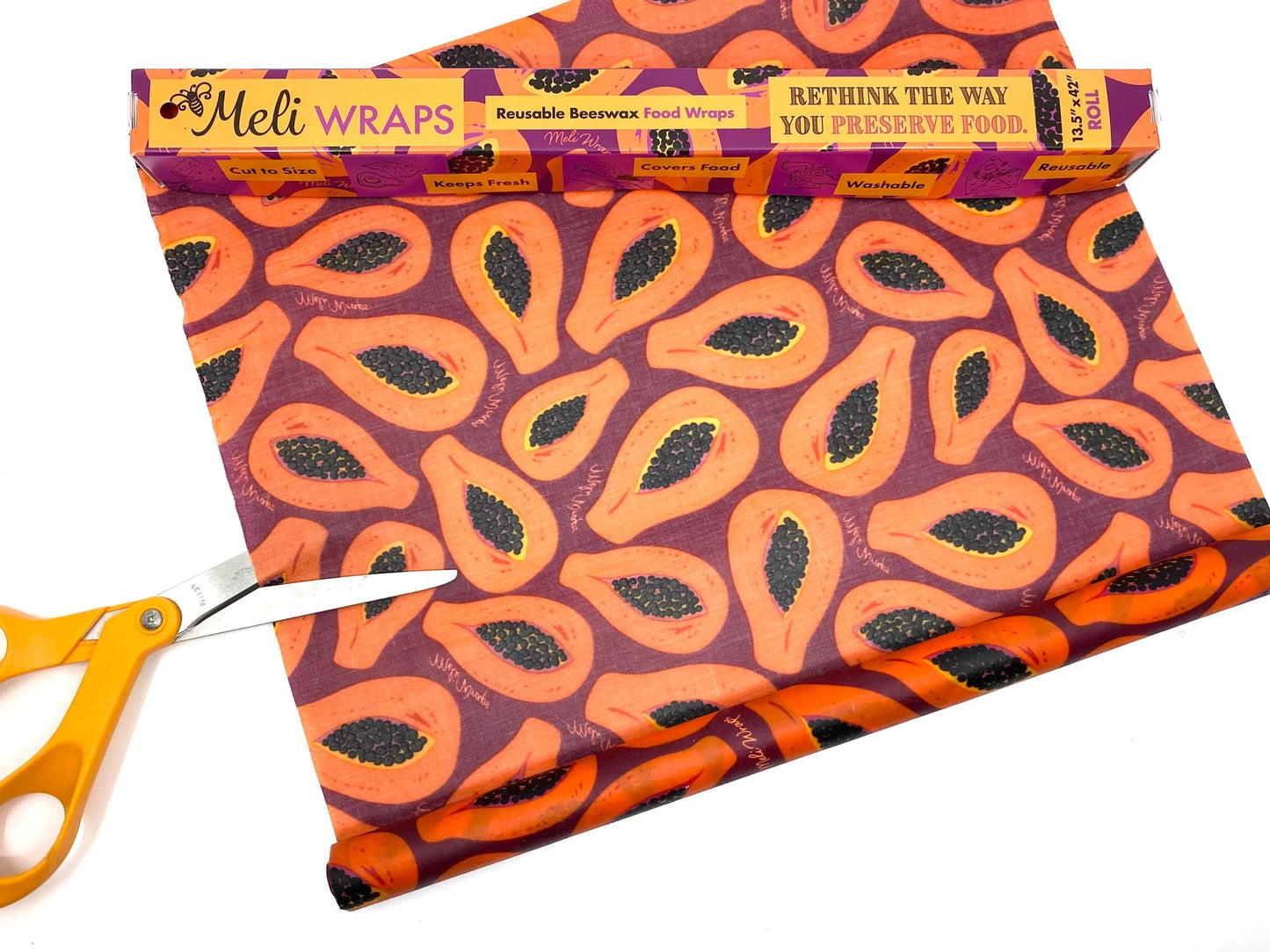 Bulk Beeswax Roll-Purple Papaya print - Tree Spirit Wellness