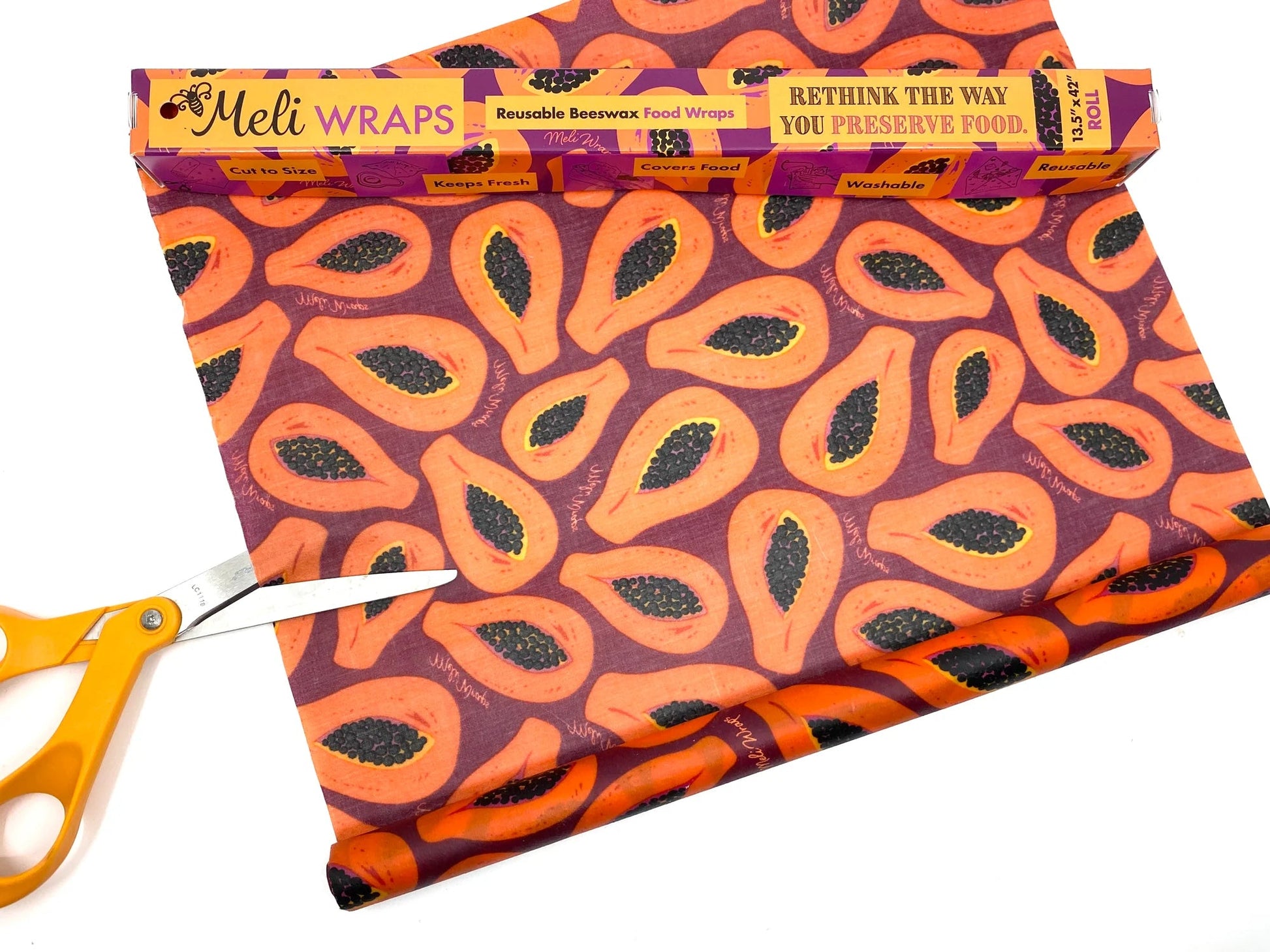 Bulk Beeswax Roll-Purple Papaya print - Tree Spirit Wellness