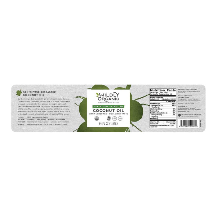 Coconut Oil | Virgin | Centrifuge Extracted | Certified Organic | 64 fl. oz.