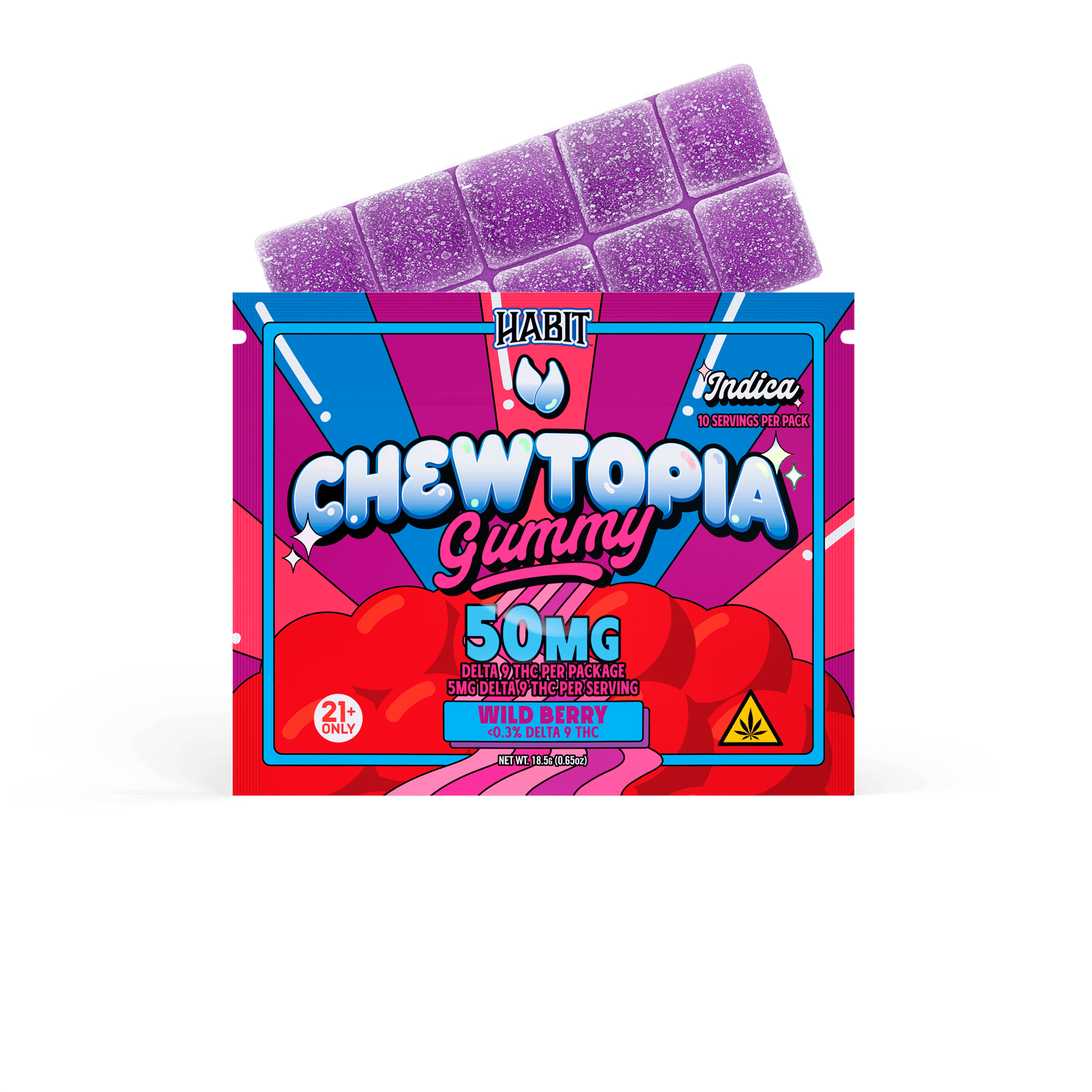CHEWTOPIA DELTA 9 GUMMIES - Wild Berry (Indica) (12 Pk) - Tree Spirit Wellness