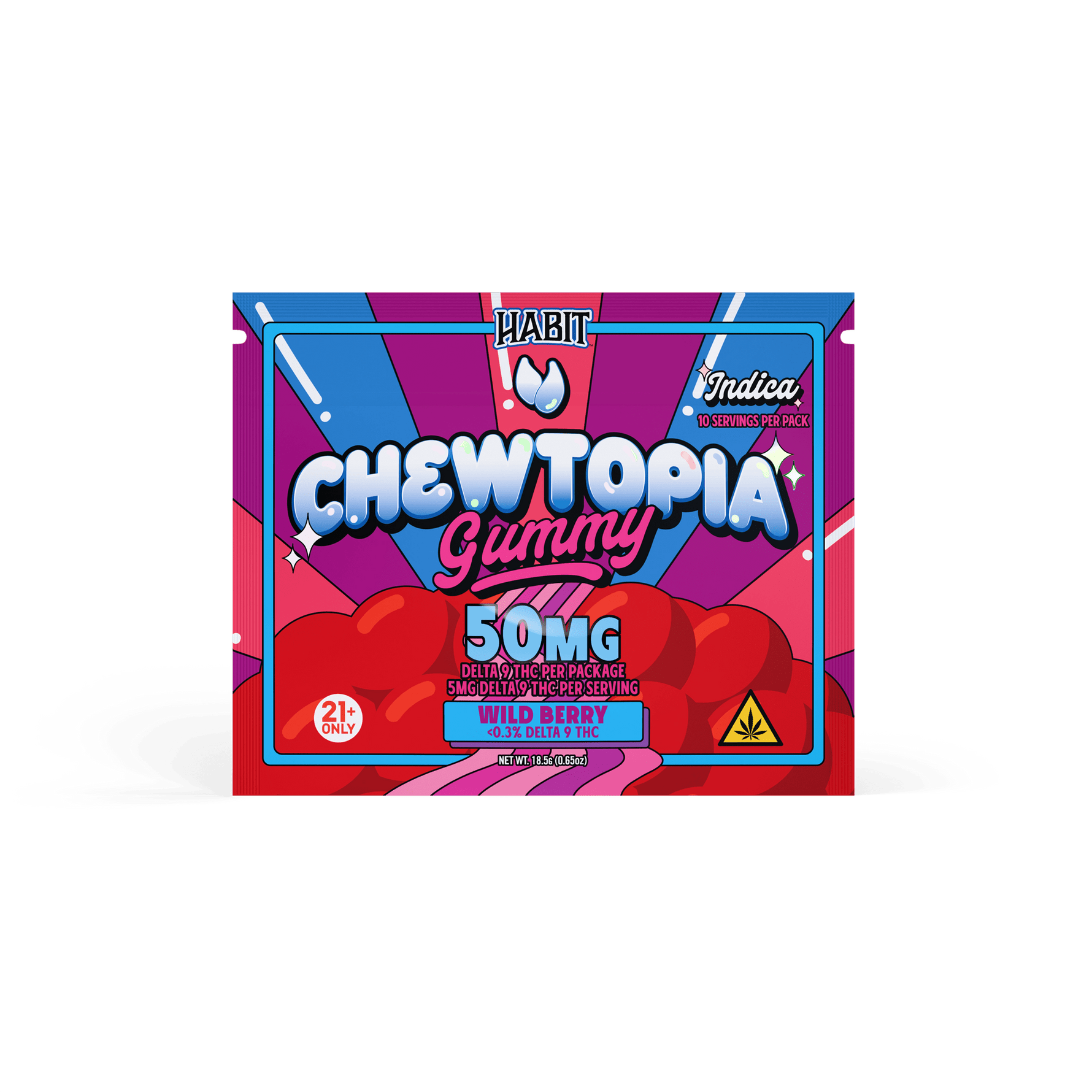 CHEWTOPIA DELTA 9 GUMMIES - Wild Berry (Indica) (12 Pk) - Tree Spirit Wellness