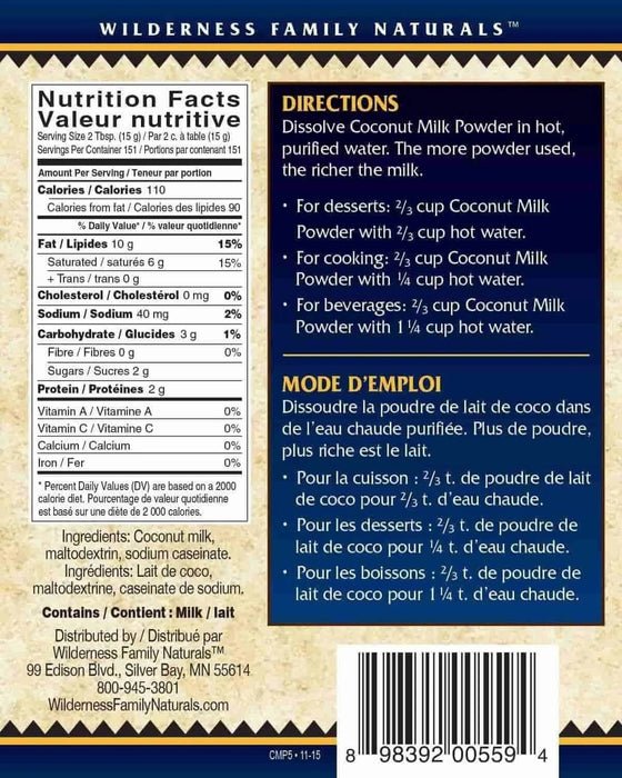 Coconut Milk Powder | Certified Organic | 16 OZ | Case of 6 - Tree Spirit Wellness