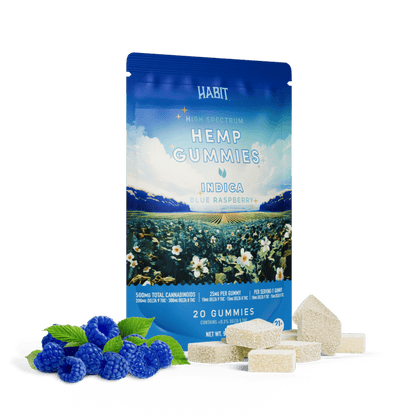 Delta 8 15mg+Delta 9 10mg - 20 Blue Raspberry Gummies - Tree Spirit Wellness