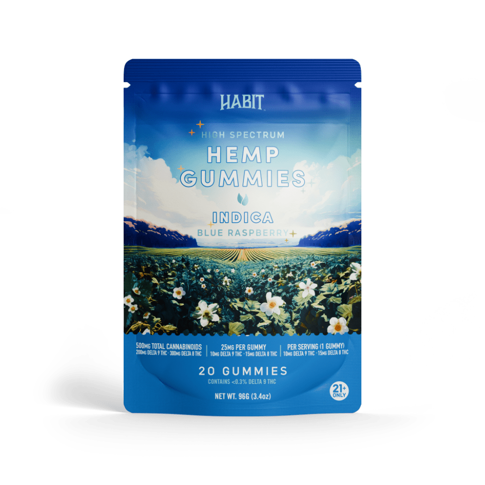 Delta 8 15mg+Delta 9 10mg - 20 Blue Raspberry Gummies - Tree Spirit Wellness