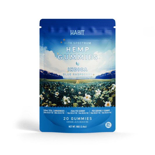 Delta 8 15mg+Delta 9 10mg - 20 Blue Raspberry Gummies - Tree Spirit Wellness