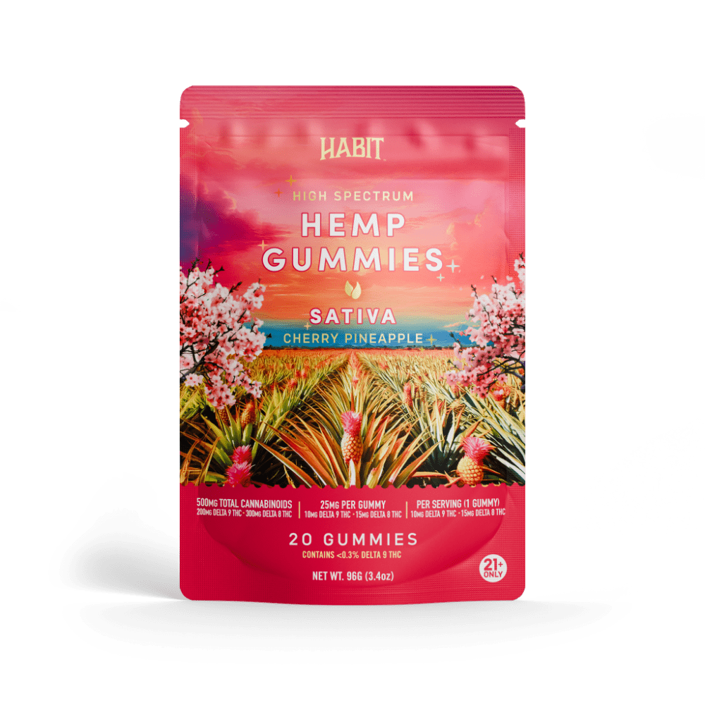 Delta 8 15mg+Delta 9 10mg - 20 Cherry Pineapple Gummies - Tree Spirit Wellness