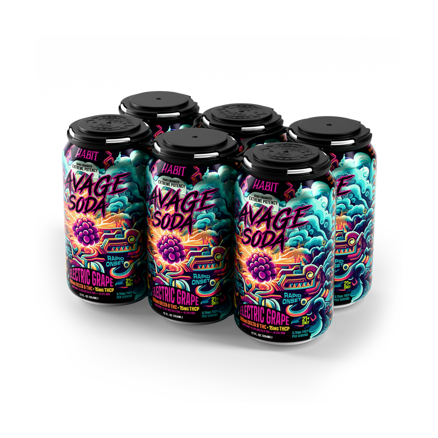 Delta 9 100mg Savage Soda - 6pk - Tree Spirit Wellness