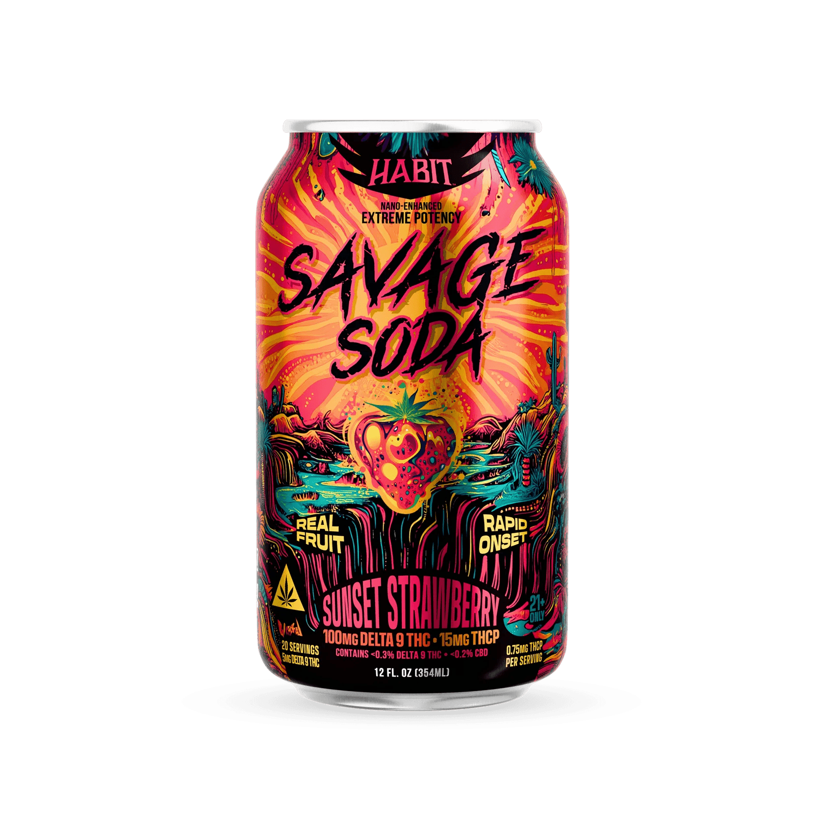 Delta 9 100mg Savage Soda - Citrus Drift - 4*6pk - Sold in 24 Can - Tree Spirit Wellness