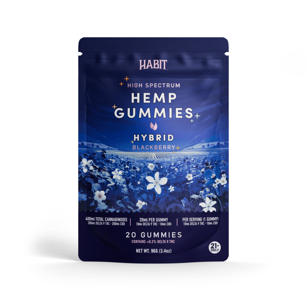 Delta 9 + CBD High Spectrum Hemp - 20 Blackberry Gummies - Tree Spirit Wellness