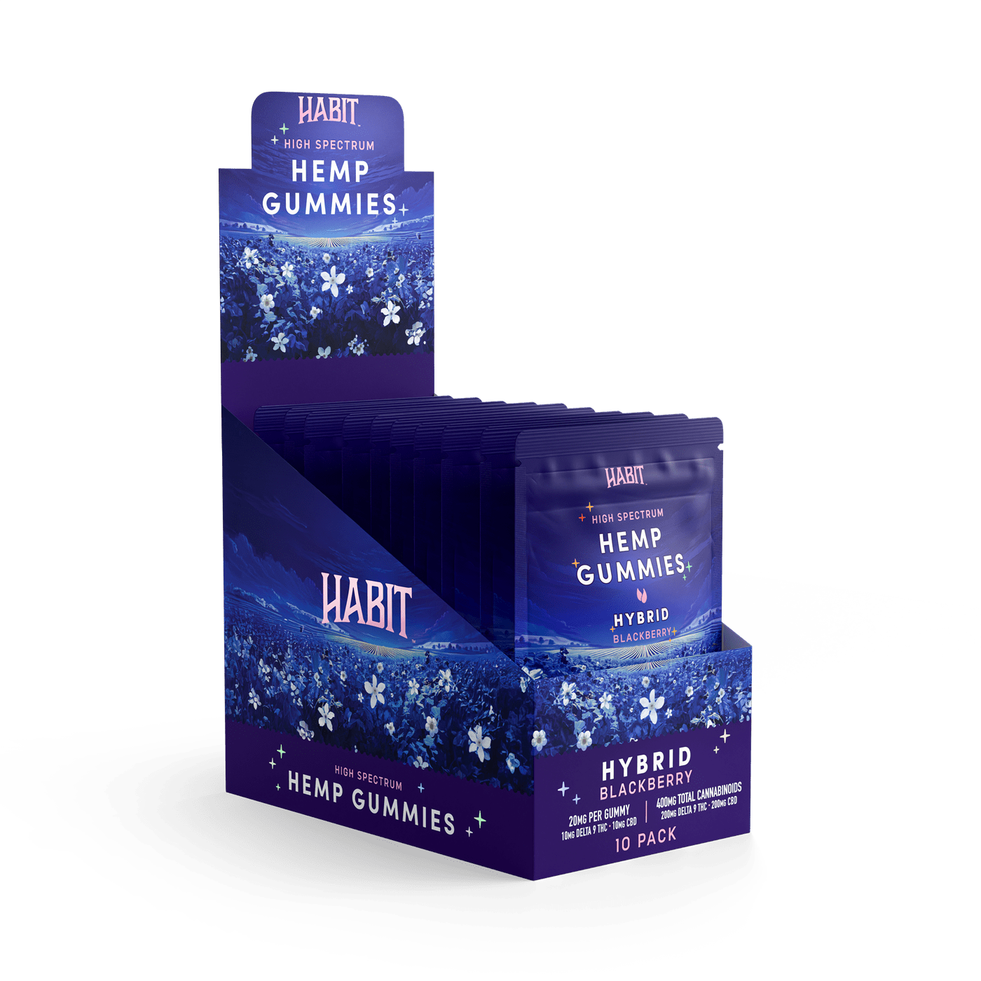 Delta 9 + CBD High Spectrum Hemp - 20 Blackberry Gummies Hybrid - Tree Spirit Wellness