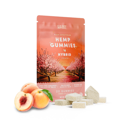 Delta 9 + CBD High Spectrum Hemp - 20 Peach Gummies - Tree Spirit Wellness