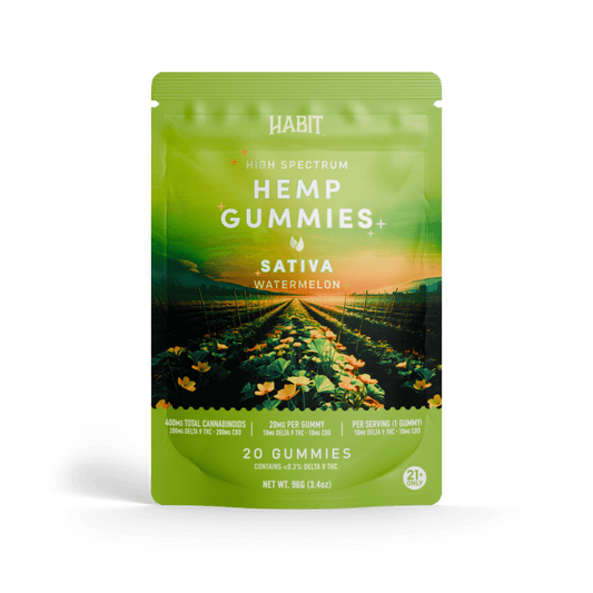 Delta 9 + CBD High Spectrum Hemp - 20 Watermelon Gummies - Tree Spirit Wellness
