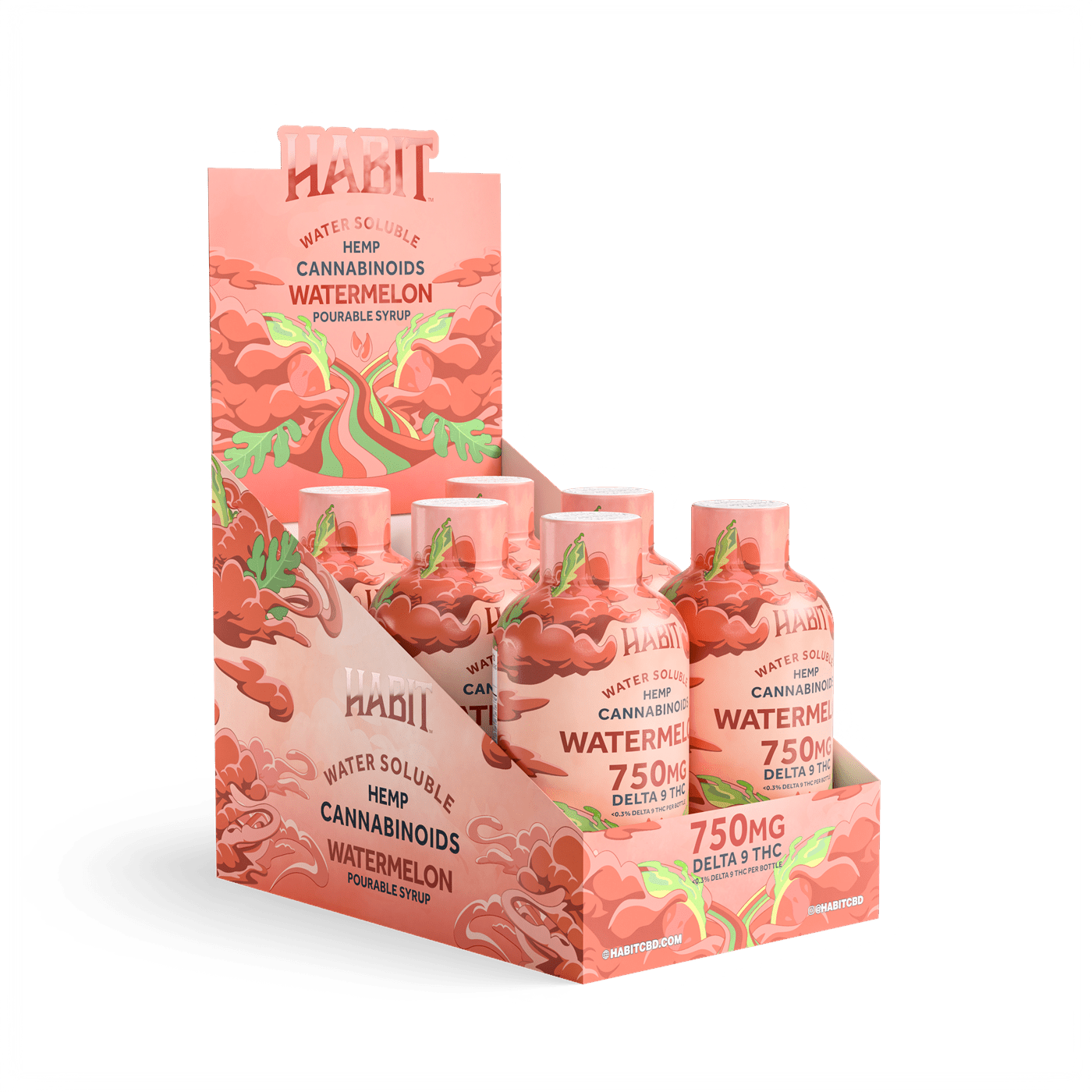 Delta 9 Hemp Syrup - Watermelon 750mg (Box of 6) - Tree Spirit Wellness