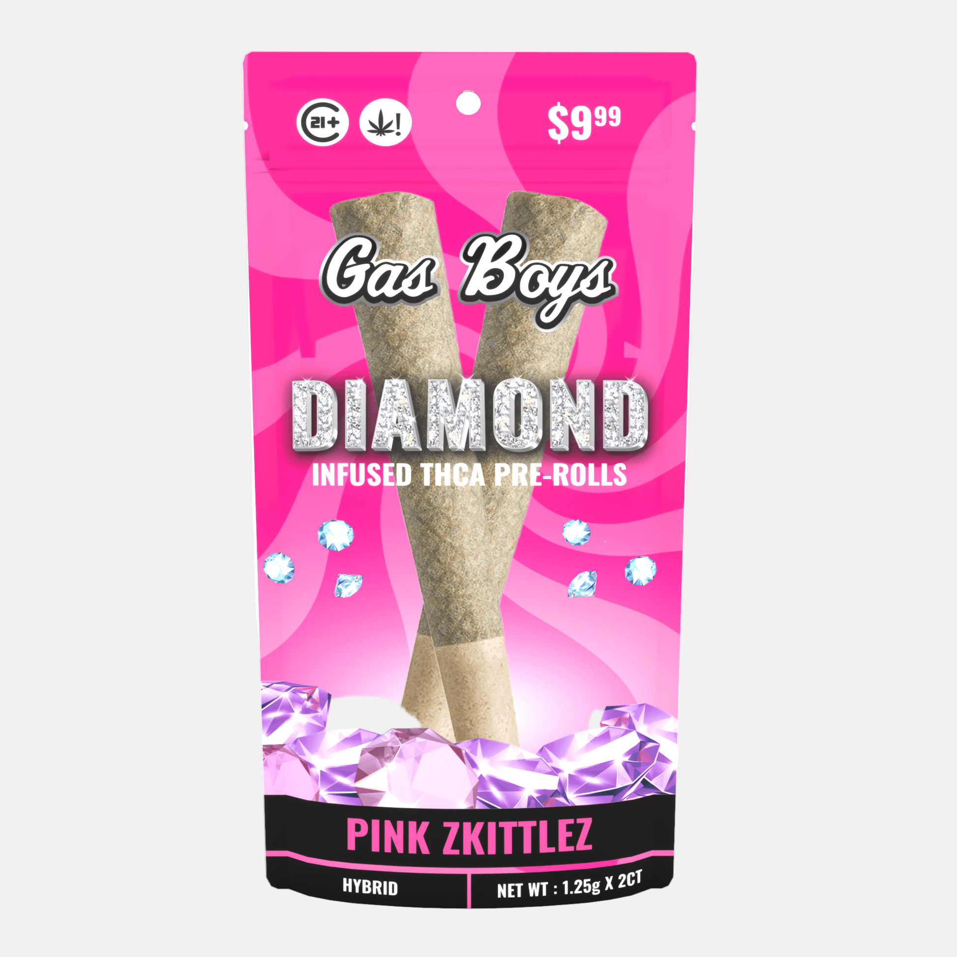 DIAMOND INFUSED THCA PRE - ROL PINK ZKITTLEZ - Hybrid (10ct Per Display) - Tree Spirit Wellness