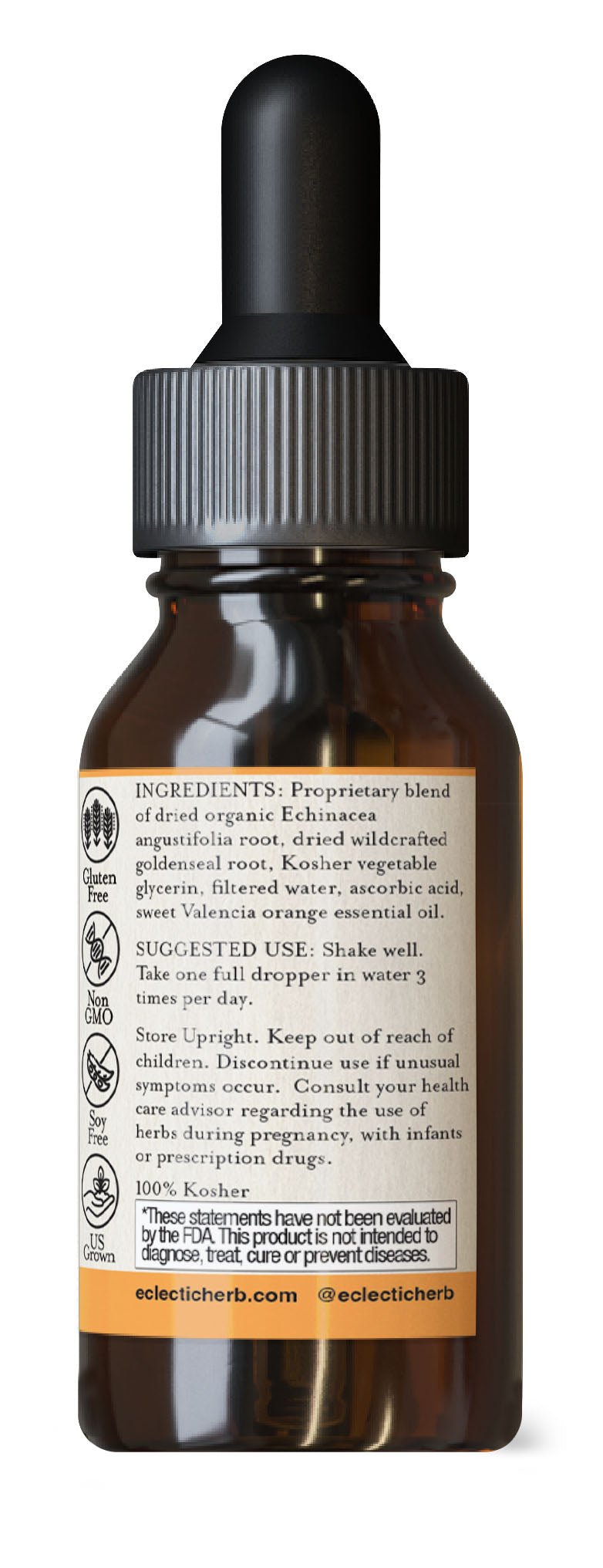 ECHINACEA GOLDENSEAL GLYCERITE LIQUID - ORANGE - Tree Spirit Wellness