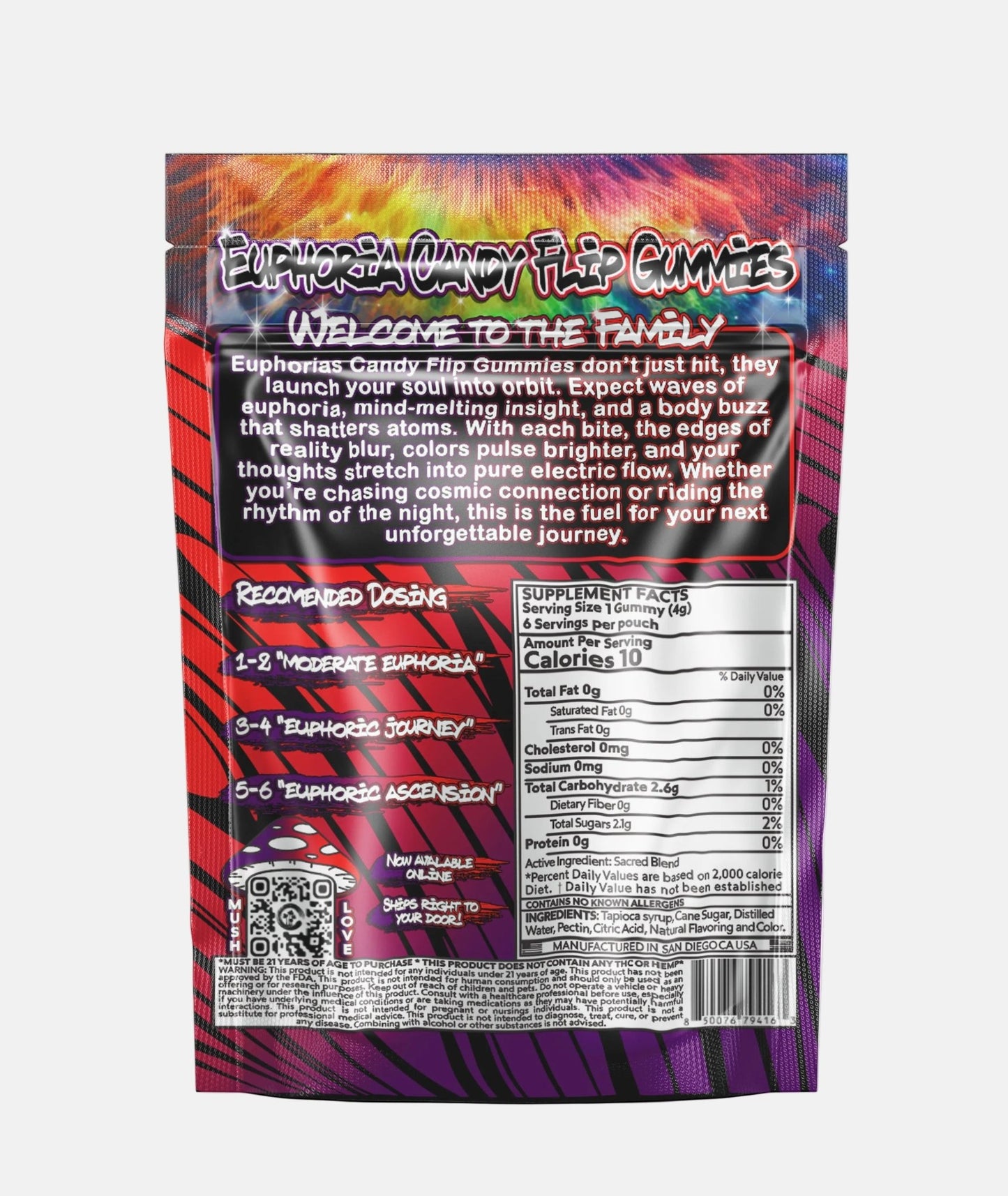 Euphoria Gummies – Black Cherry 6ct - (Box of 10) - Tree Spirit Wellness