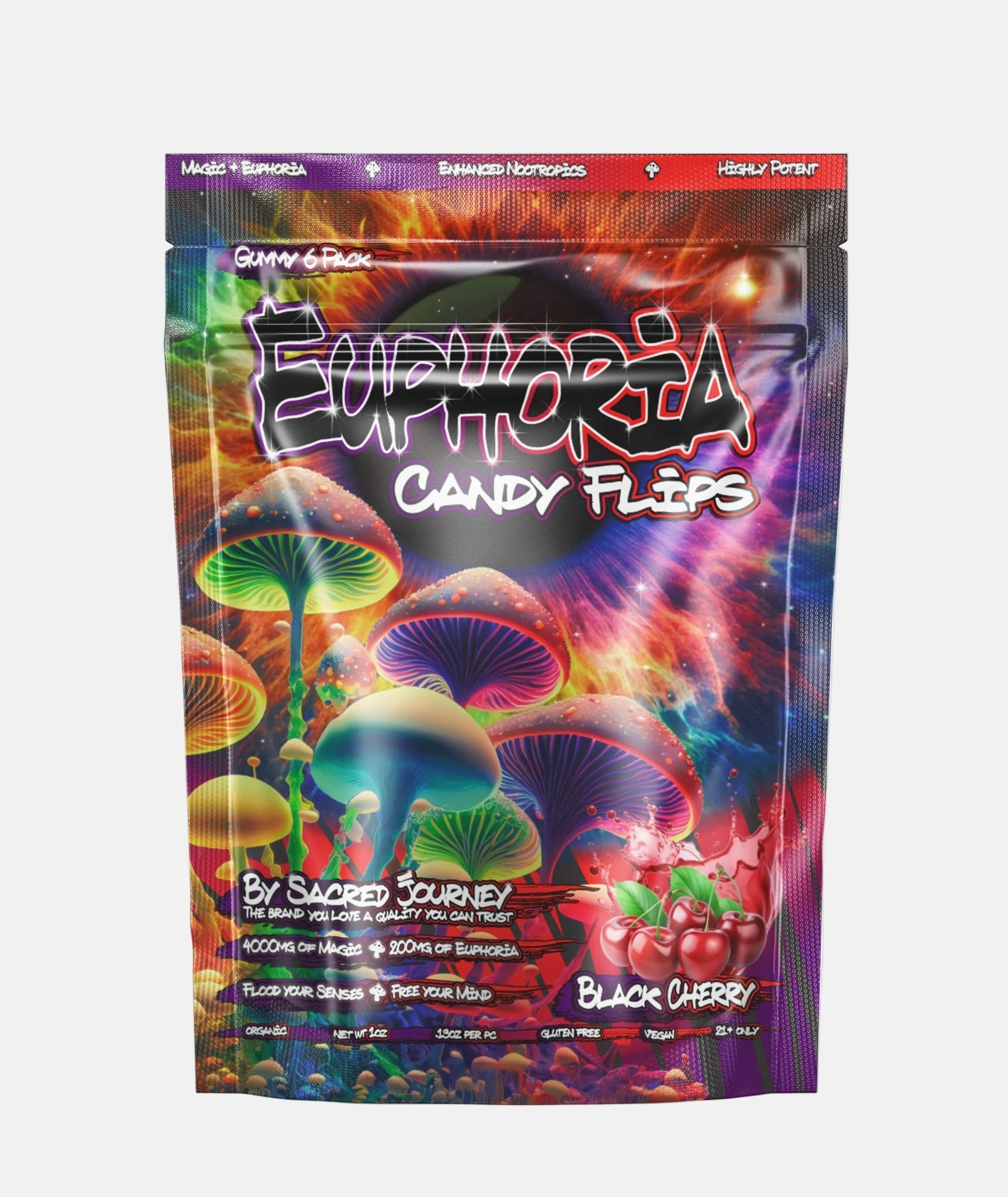 Euphoria Gummies – Black Cherry 6ct - (Box of 10) - Tree Spirit Wellness