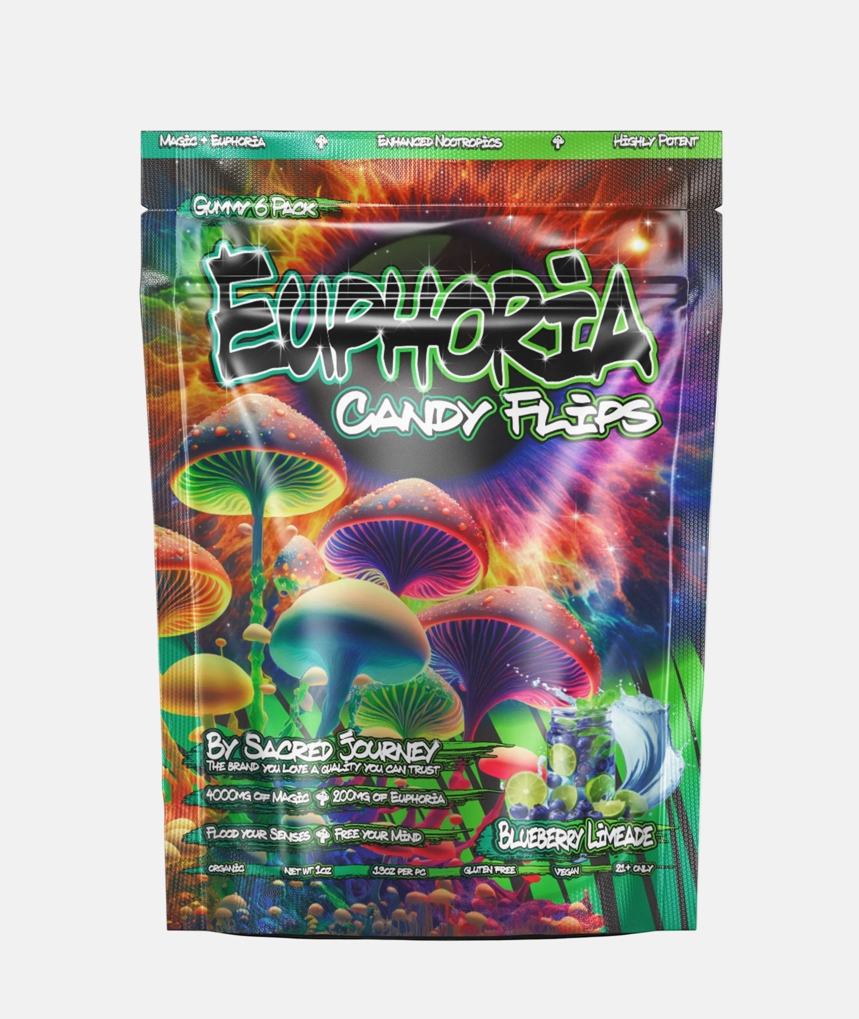 Euphoria Gummies – Blueberry Limeade 6ct - (Box of 10) - Tree Spirit Wellness