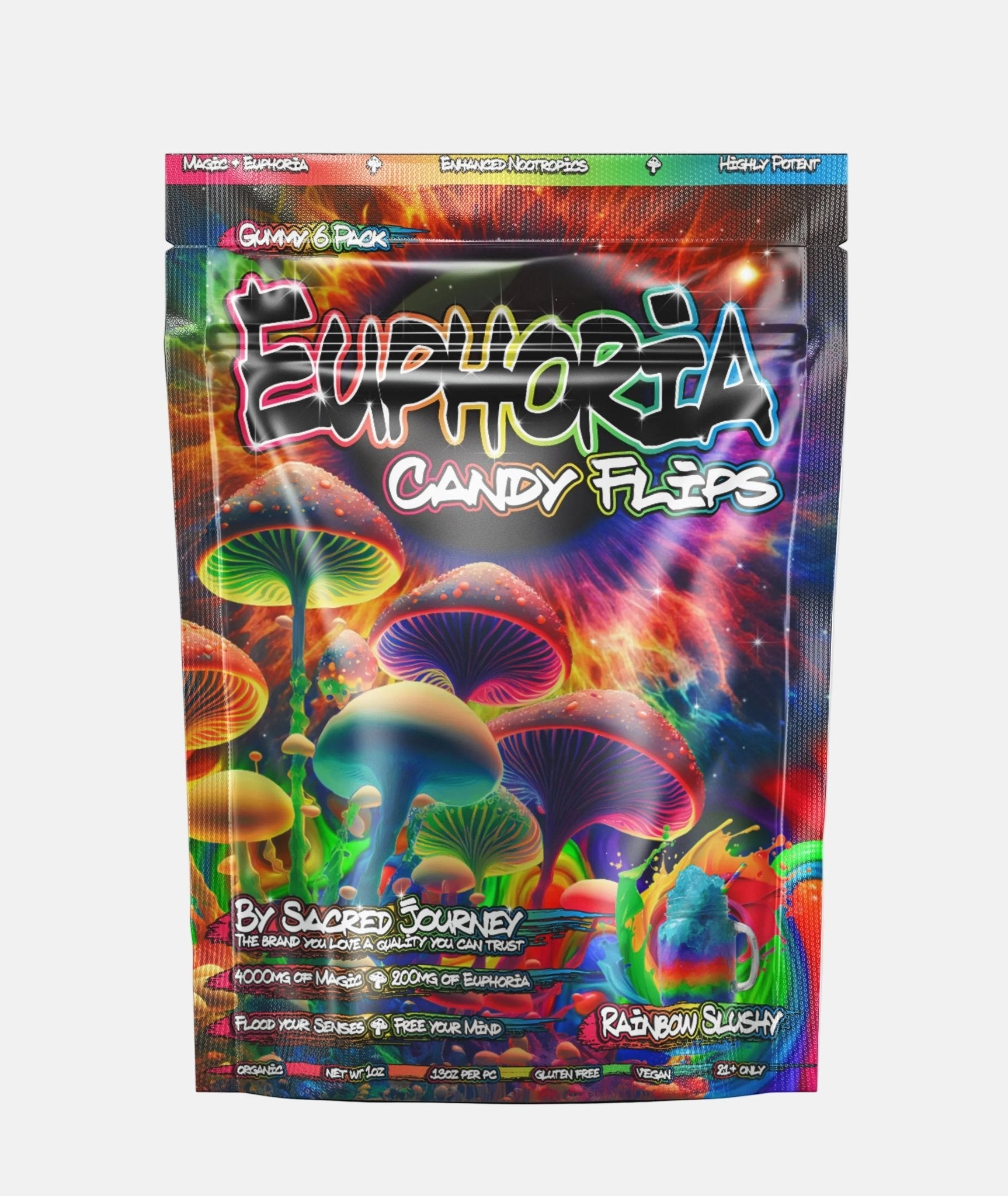 Euphoria Gummies – Rainbow Slushy 6ct - (Box of 10) - Tree Spirit Wellness