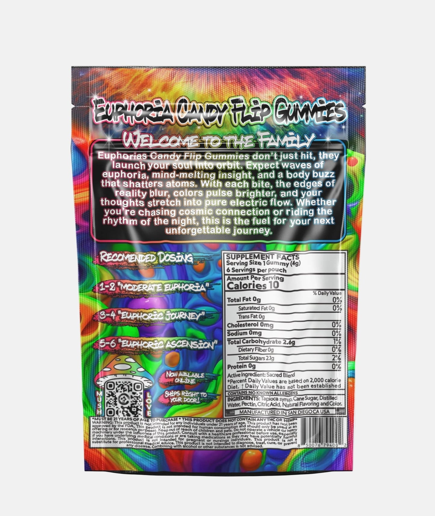 Euphoria Gummies – Rainbow Slushy 6ct - (Box of 10) - Tree Spirit Wellness