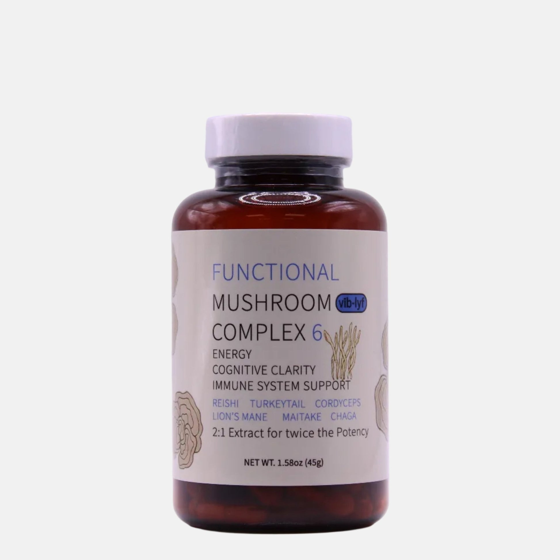 Functional Mushroom Complex 6 (500mg x 90 Capsules) - Tree Spirit Wellness