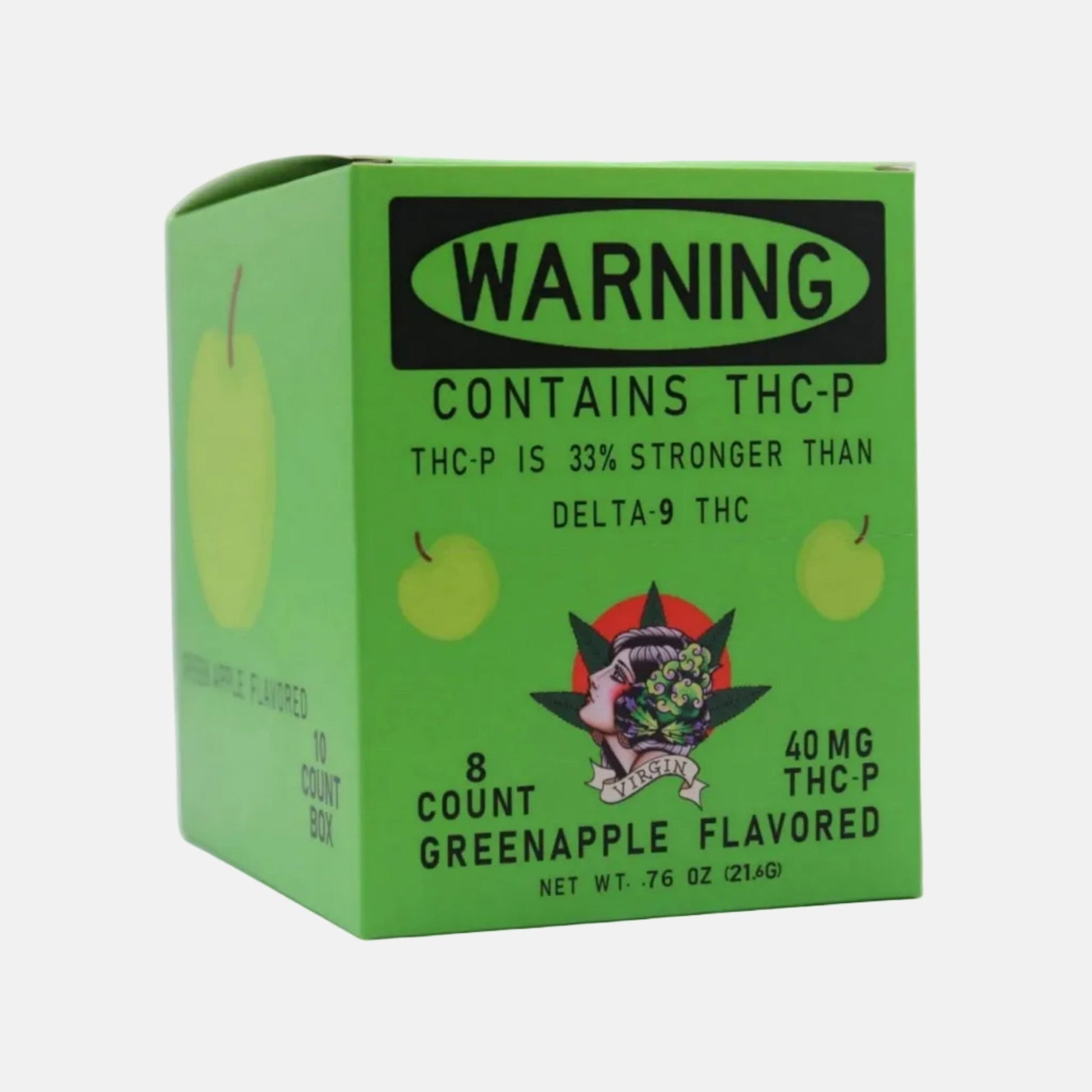 Green Apple 5mg THC - p 8 count gummy (Box of 10) - Tree Spirit Wellness