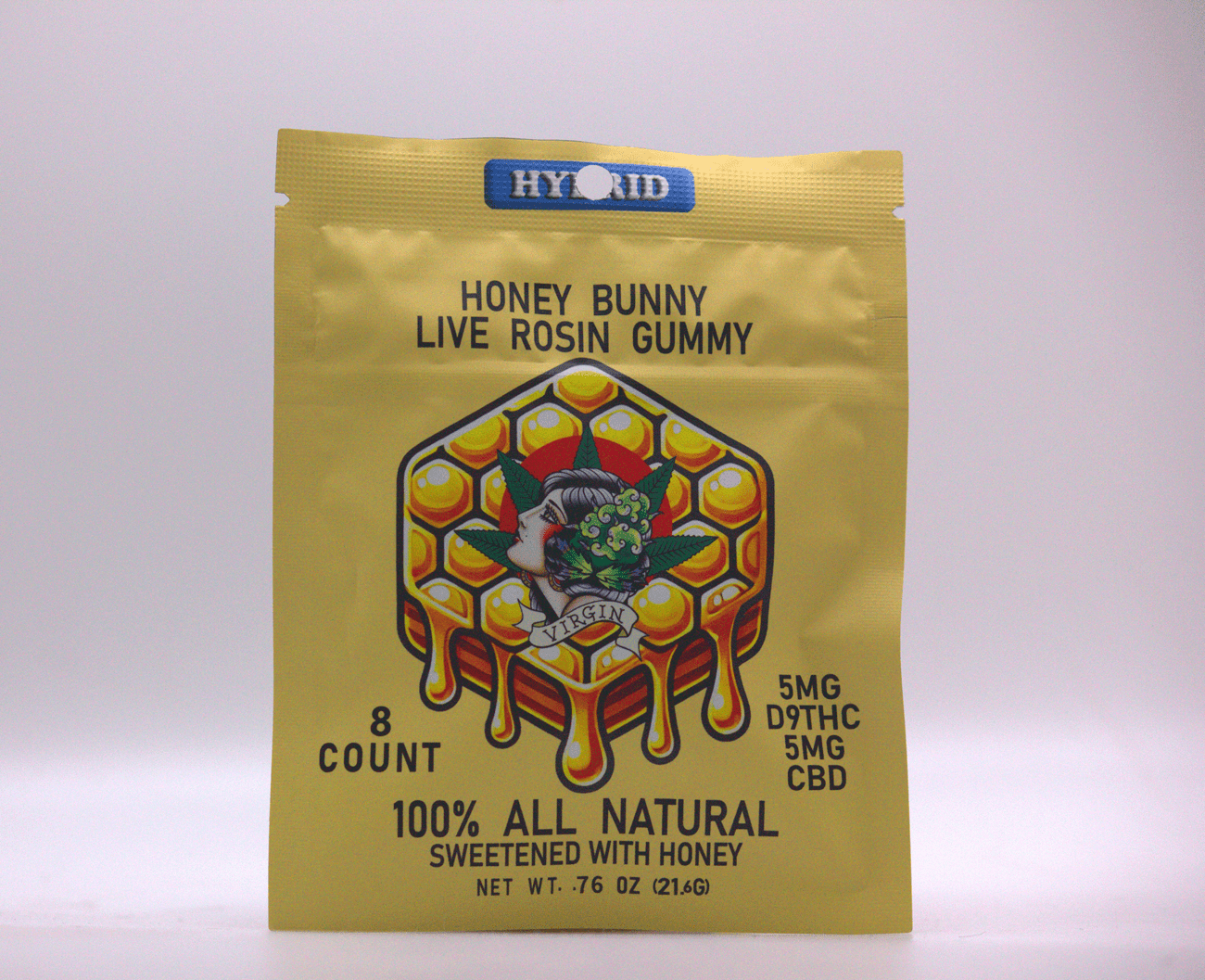 Honey Bunny Live Rosin Hybrid Gummy 8ct. 5mg Hybrid (Box of 10) - Tree Spirit Wellness
